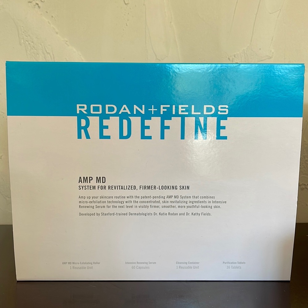 Brand new, unopened Rodan+Fields Redefine AMP MD system for firmer looking skin.